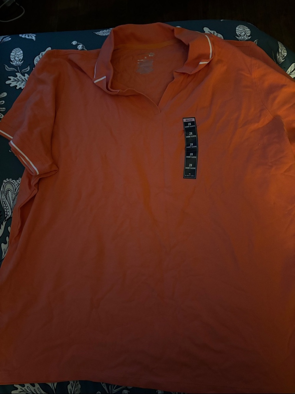 St. John’s Bay Orange Polo with Contrast Trim Women’s 2 X